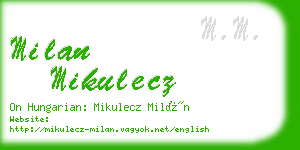 milan mikulecz business card